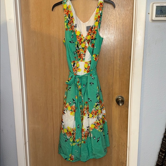 Rabbit Rabbit Rabbit Dresses & Skirts - Rabbit Rabbit Rabbit Floral Sleeveless Dress with Birds and Belt Size 16W